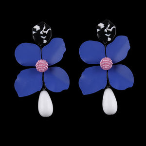 Flower Statement Dangle Earrings - Kazzi Boutique