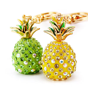 Tropical Fruit Pineapple Crystal Keychains - Kazzi Boutique