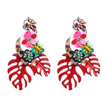 Load image into Gallery viewer, Vintage Flower Statement Earrings - Kazzi Boutique