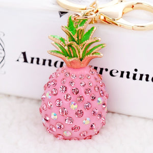 Tropical Fruit Pineapple Crystal Keychains - Kazzi Boutique