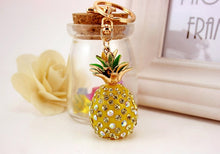 Load image into Gallery viewer, Tropical Fruit Pineapple Crystal Keychains - Kazzi Boutique