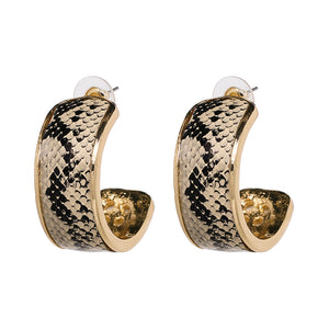 Faux Snake Print Dangle Earrings - Kazzi Boutique