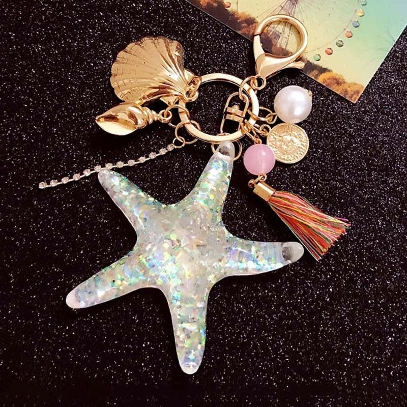 Starfish Pearl Shell Keychain - Kazzi Boutique