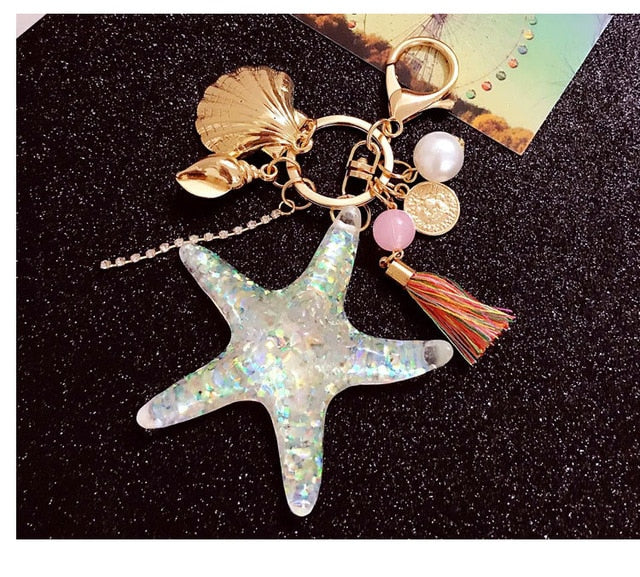 Starfish Pearl Shell Keychain - Kazzi Boutique